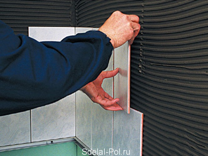 Укладка плитки на стены Укладка плитки на стены