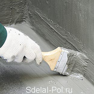 Обмазочная гидроизоляция стыков плит и стен Обмазочная гидроизоляция стыков плит и стен