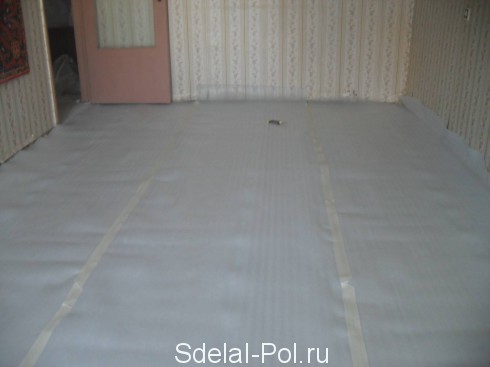 Укладка подложки из полипропилена Укладка подложки из полипропилена