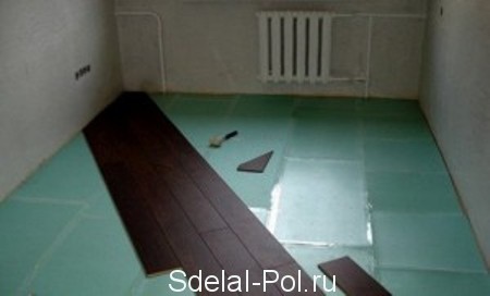 Начало работ от середины помещения Начало работ от середины помещения