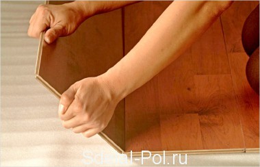Стыковка панелей с замком Click Стыковка панелей с замком Click