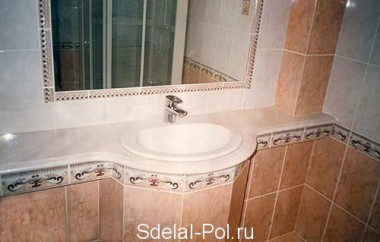 Стены облицованы керамической плиткой Стены облицованы керамической плиткой
