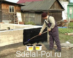 Нанесение битумной мастики Нанесение битумной мастики