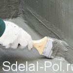 Нанесение полимерцементного состава Нанесение полимерцементного состава