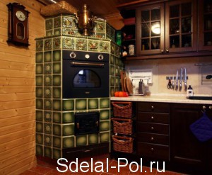 Печь, облицованная керамической плиткой Печь, облицованная керамической плиткой