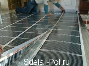 Укладка нагревательной пленки Укладка нагревательной пленки